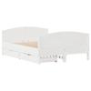 VidaXL Bed Frame with Headboard White 120x190 Cm Solid Pine Wood, Bed, Bed, Double Bed, Bedroom Furniture, 3301801