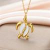 Teamer Emaille Meeresschildkröte Anhänger Halskette Niedliches Tier Strand Sommer Edelstahl Halskette Für Frauen Mädchen Mode Schmuck Geschenk