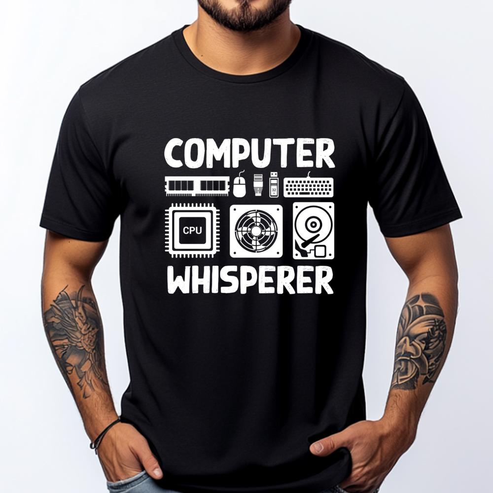 Programmer Coder Developer Programming Computer Whisperer Graphic T Shirts Men Oversized Fall Cheap New Years Eve - Men s Sum... S разноцветный