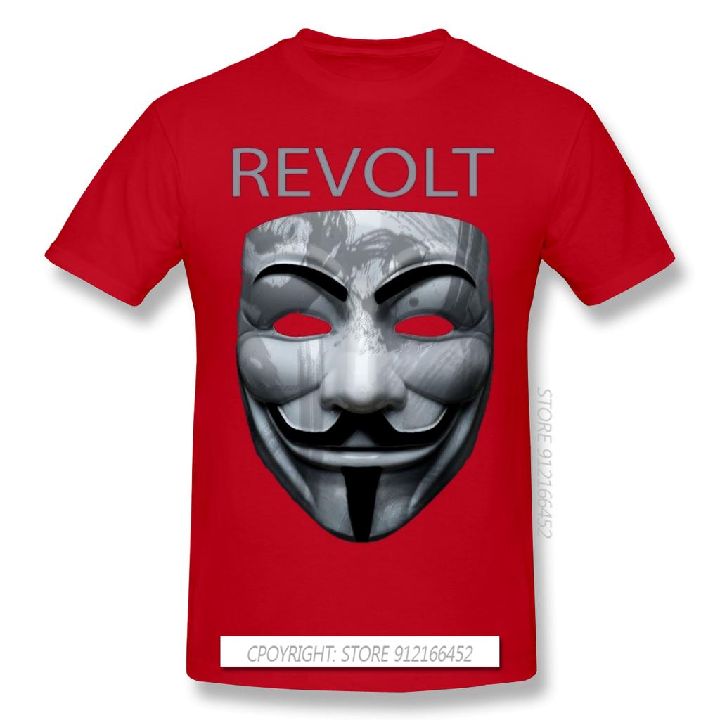 Revolt V Mask T-Shirt Anonyme Hackerorganisation Video Black Lives Matter Druck T-Shirt Sommer Groß T-Shirts