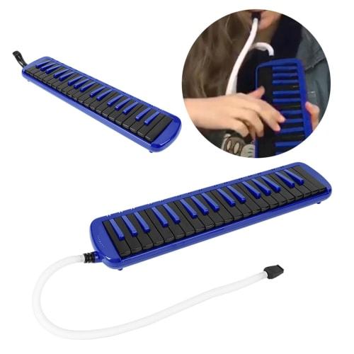 37-Key Harmonica, Easy To Play, Melody Piano, Beginner's Key Harmonica, Perfect for School Festivals (Blue)