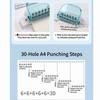 6-Hole Binder Hole Puncher Transparent Round Hole Paper Punching Machine Portable Manual Punching Loose Leaf Hole Puncher