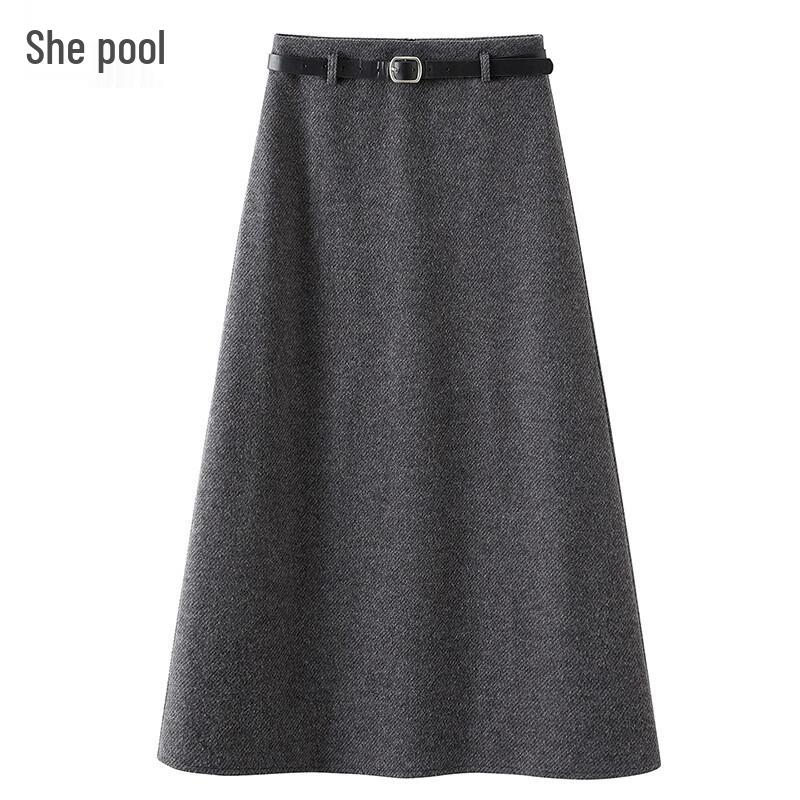 Женская midi-юбка А-силуэта с высокой талией и текстурой M