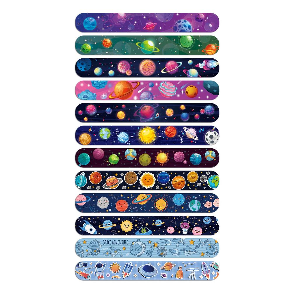 Outer Space Saturn Snap Bracelet – Children's Anime Cartoon Slap Toy for Parties