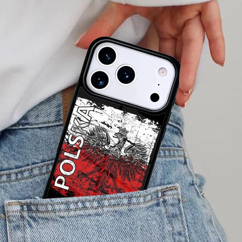 Poland Flag Phone Case for iPhone 17ProMax 12 13 14 15 16e 17 Pro Max Plus Air Cover