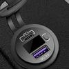 USB-C-Autoladegerbuchse 12V/24V Dual-USB-Buchse PD3.0 QC3.0 Auto-USB-Anschluss mit LED-Voltmeter und Ein/Aus für Motorboot LKW