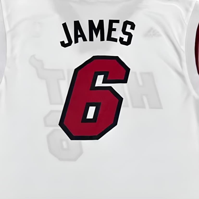 Adidas X NBA Collaboration Miami Heat James Fashion Comfortable Soft Skin-Friendly Basketball Jersey Unisex jersey White 7818A-331-AEB1382