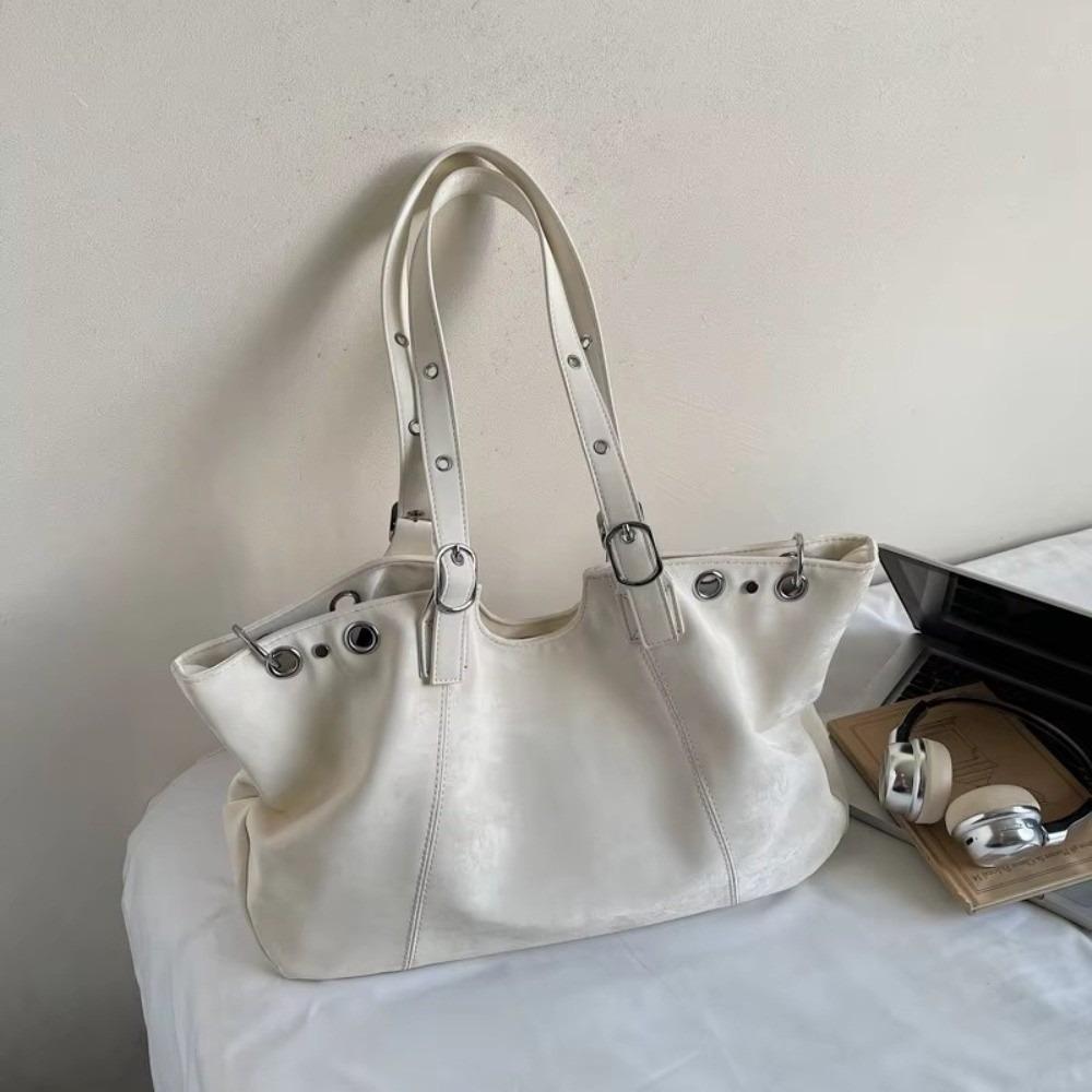 Vintage Grote Schoudertas Dames PU Leer Dumpling Satchel Top-Handvat Tote Bag
