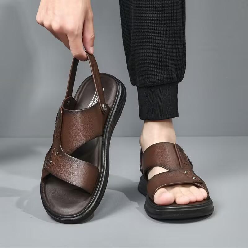 Fashion Sandals Men Summer Comfortable Adult Men's Casual Slippers Beach Shoes For Men Non-slip Open-toe Sandals Male