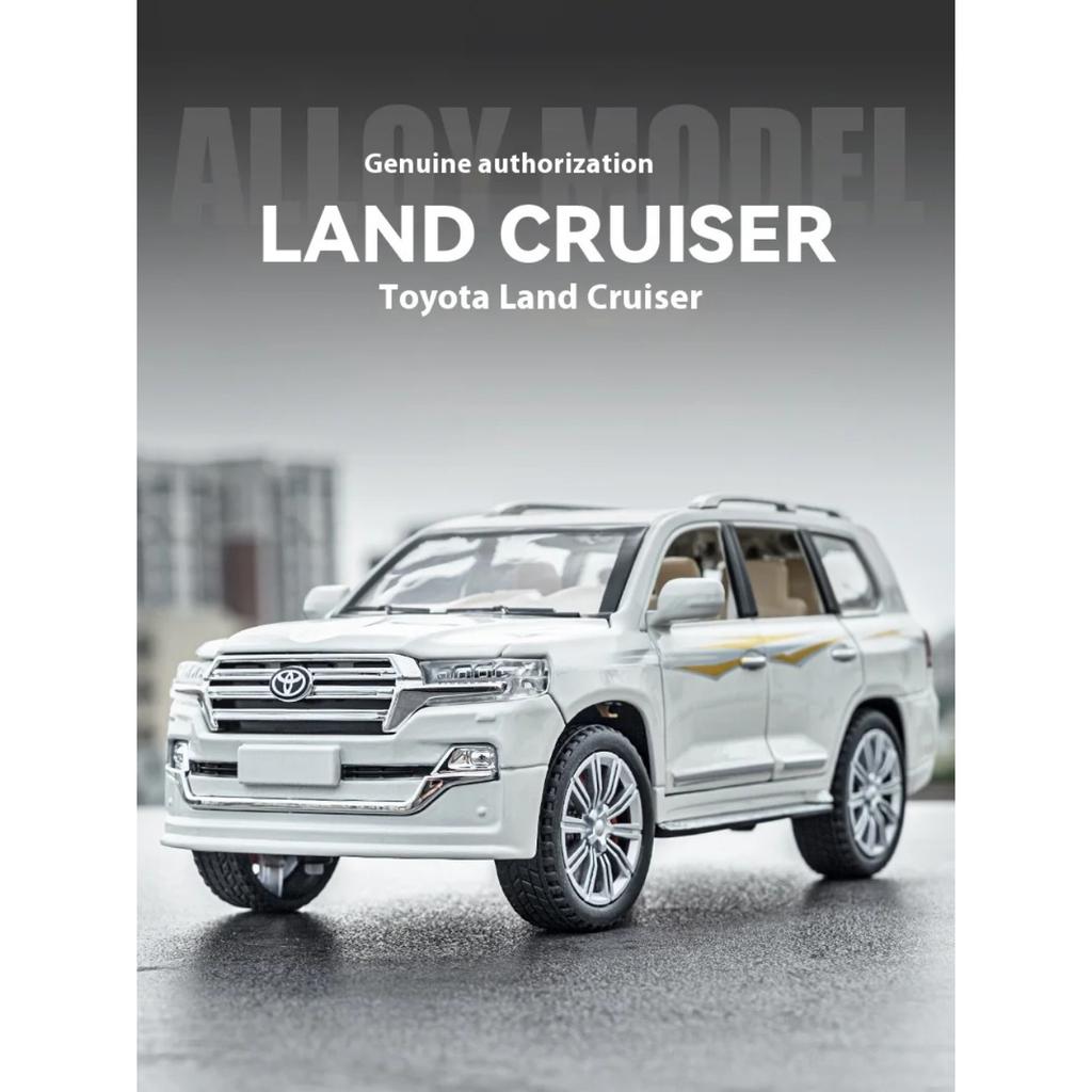 Maßstab 1/24 Toyota LAND CRUISER Offroad-SUV Legierung Metall Diecast Automodell Simuliertes Sound- und Lichtmodell Spielzeug für Jungen Sammlung