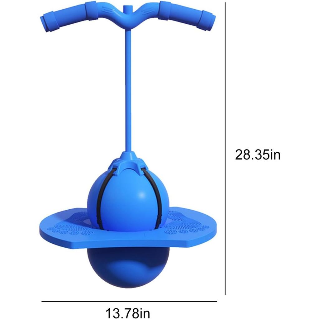 Palla da Salto Equilibrante, Pogo Jumper con Manico e Pompa, Tavola Antiscivolo per Salti Rimbalzanti, Palla Rimbalzante per Interni ed Esterni Sicura e Divertente per l'Allenamento della Coordinazione