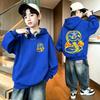 Autumn/Winter Snake-shaped Cartoon Print Children's Hooded Sweatshirt, Harajuku Casual Style, Loose Fitted Hooded Sweater