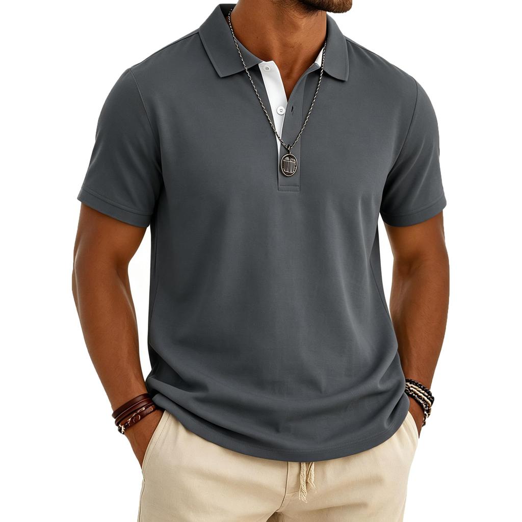 Men's Short Sleeve Polo Shirt Breathable Golf Shirt Casual Vacation Beach Shirt Business Shirt with Airflow Ventilation Design