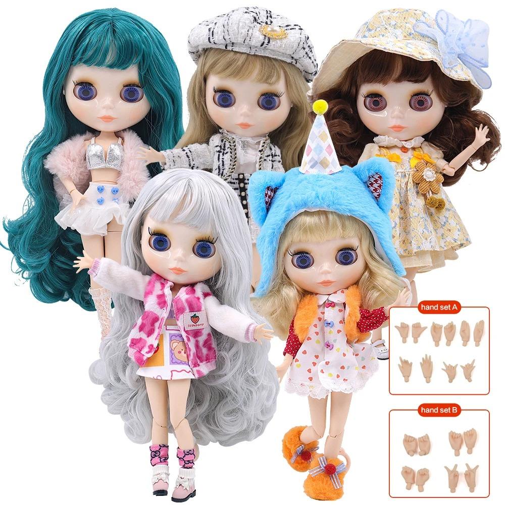 ICY DBS panenka Blyth Bílá pleť Lesklá tvář Matná tvář Kloubové tělo se sadou rukou A&B 1/6 bjd vhodné pro DIY make-up Speciální cena