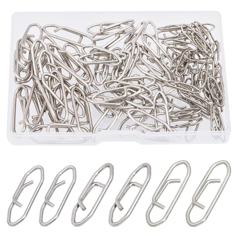 100Pcs High Strength Fishing Snapping Swivels Lures Connector Quickly Change Fishing Snapping Clip Fishing Accessories