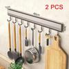 Kitchen Utensils Storage Row Hook Holder Wall Mounted Drill-free Hooks Rack for Bathroom Robe Towel Coat Hanging Home Use