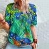 Women's Versatile Short Sleeve Fashion V-Neck Animal Print T-Shirt Casual T-Shirts Women’s