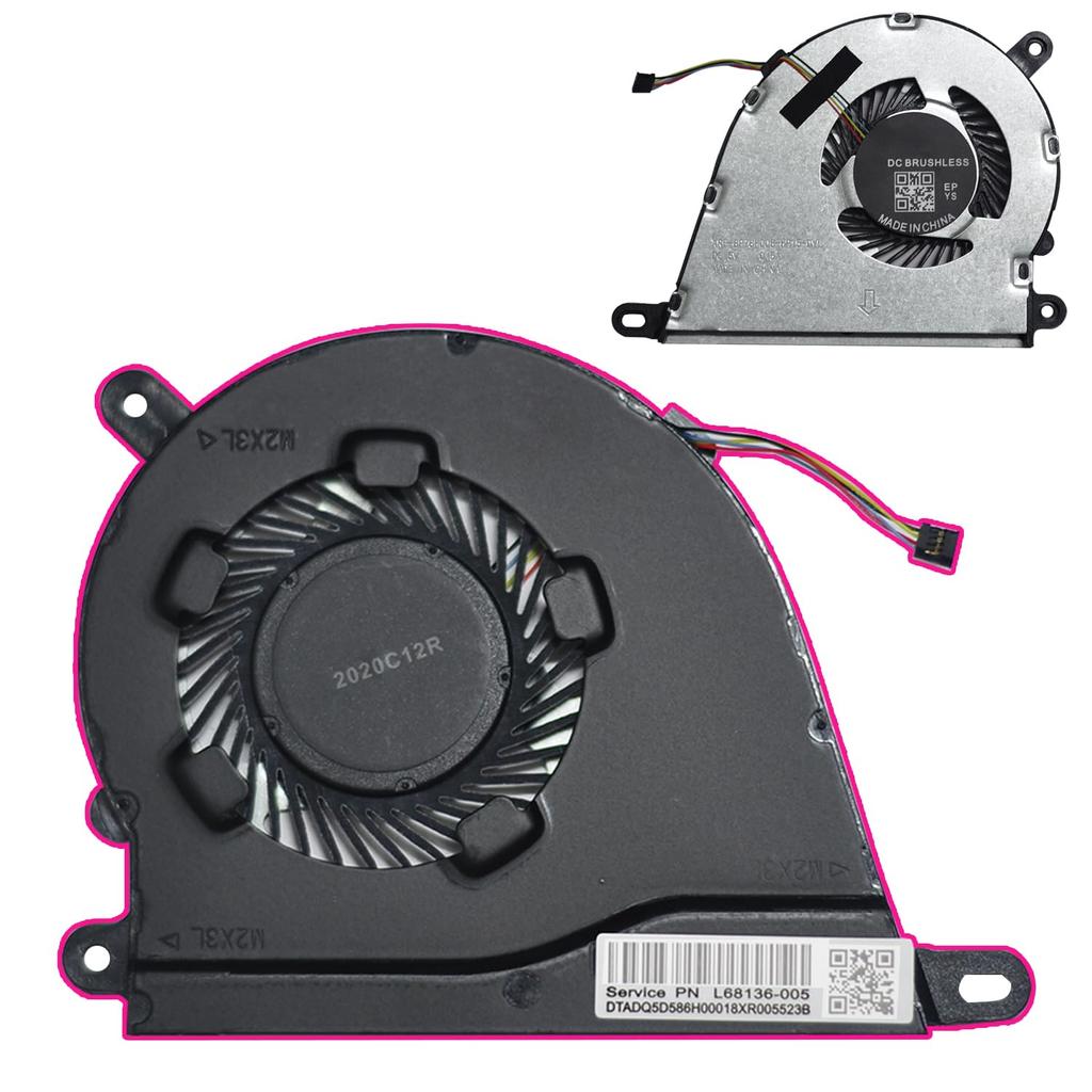 Part Number L68134-001 L63588-001, Replacement CPU Cooling Fan for Laptops for HP Pavilion 14S-FQ, 14-DQ, 14S-DQ, 15-DY, 15T-DY, 15-EF, 15S-EQ,