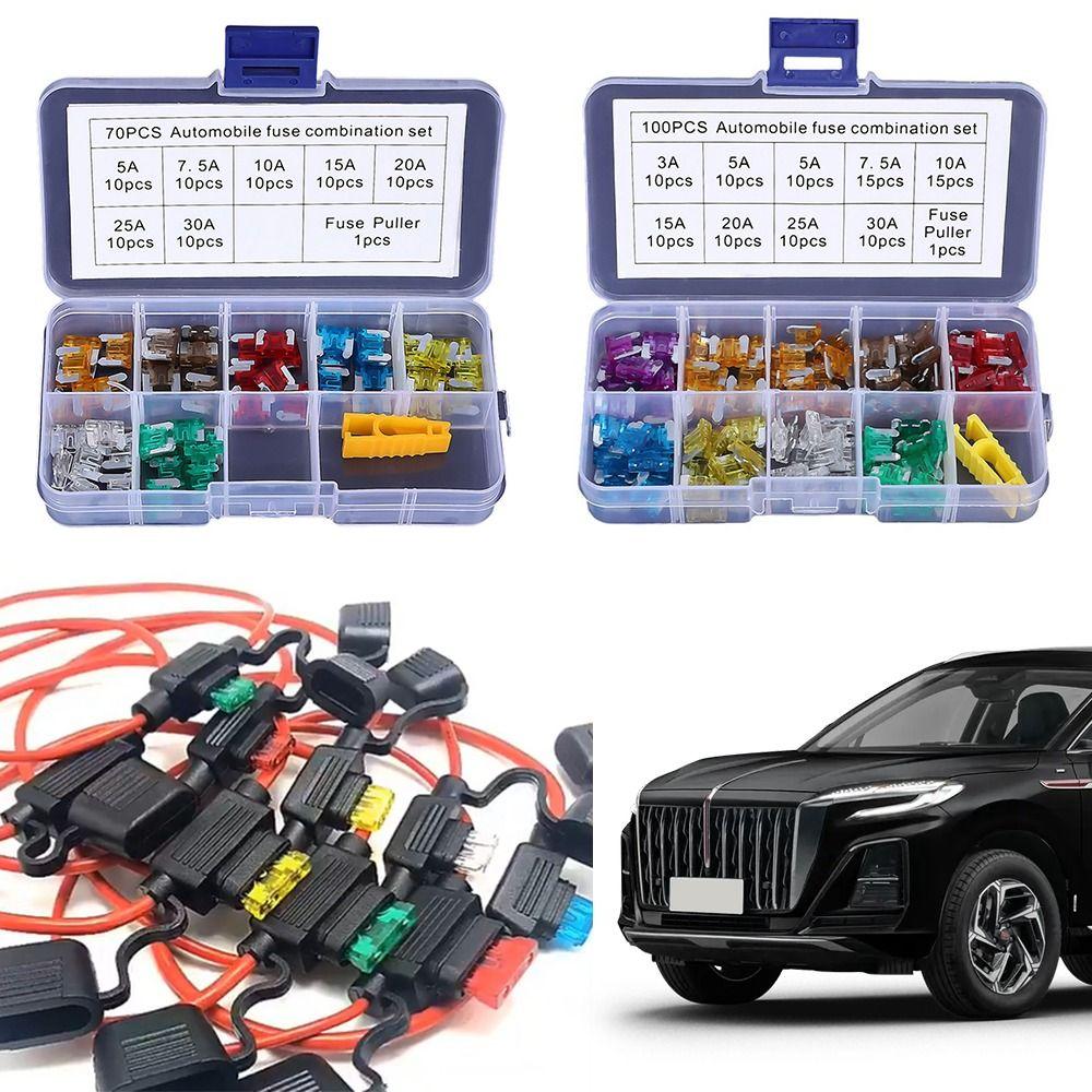 70/100PCS Fuse Puller Car Fuse Kits 5-30A Fuse Set For Car Auto Truck