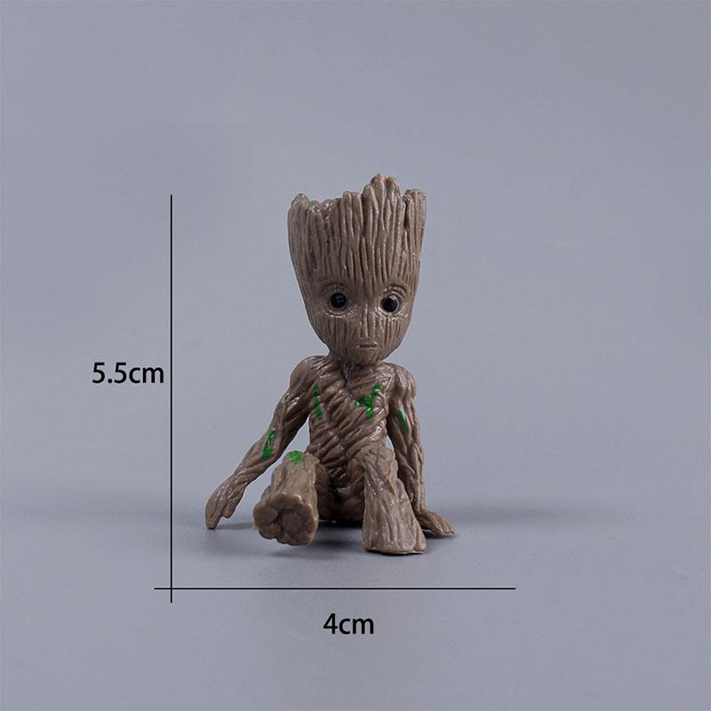 6cm Cute Tree Man Groot Guardians of The Galaxy Marvel Avengers GK Toys Action Figure Kawaii Car Decoration Kids Charm Doll Gift