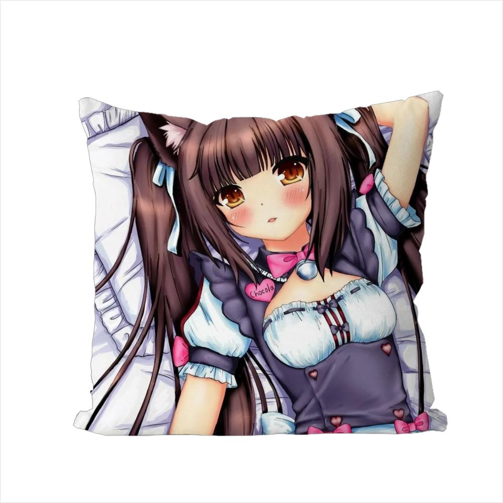 

NekoPara Pillow Case For Car Sofa Decorative Home Doublesided Print Plush Square Throw Pillow Cushion Cover 30x30cm