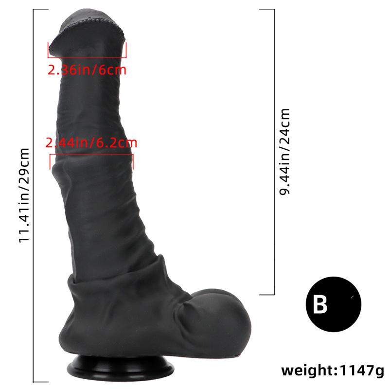 Kvinnes svarte hest Dildo Overdimensjonert bakgård Analplugg Analplugg Onanienhet Simulering Dildo Silikon Myk Anal Expander