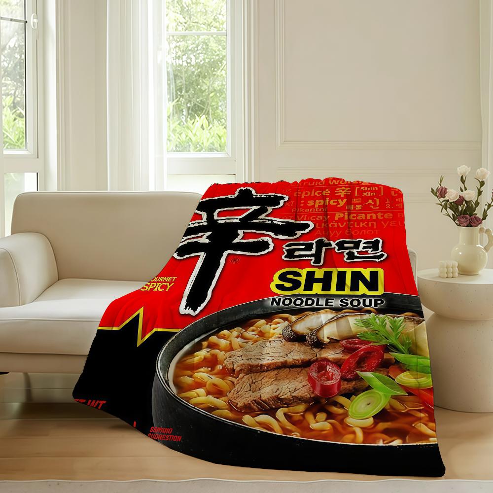 Fashion print S-Shin Ramyun Blanket For Sofa Office Bed Plane Travel Sleep Read Relax Camping Soft And Warm