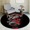 Red Dragon Round Rug Nonslip Area Rug Office Chair Mat Carpet For Living Room Bedroom Home Decor