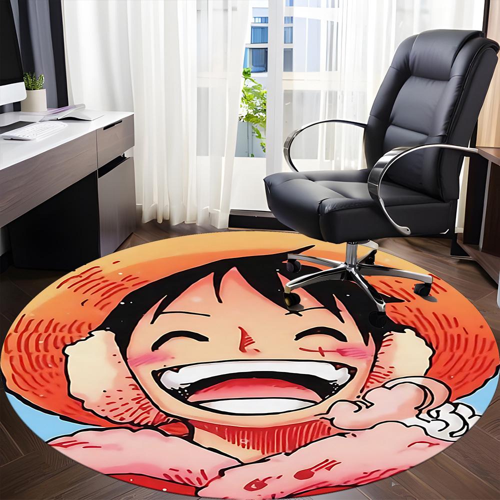 One Piece Luffy Office Round Area Rug, Indoor Mat Suitable For Office,Bedroom Living Room Home Decor, Room Deco A0908130