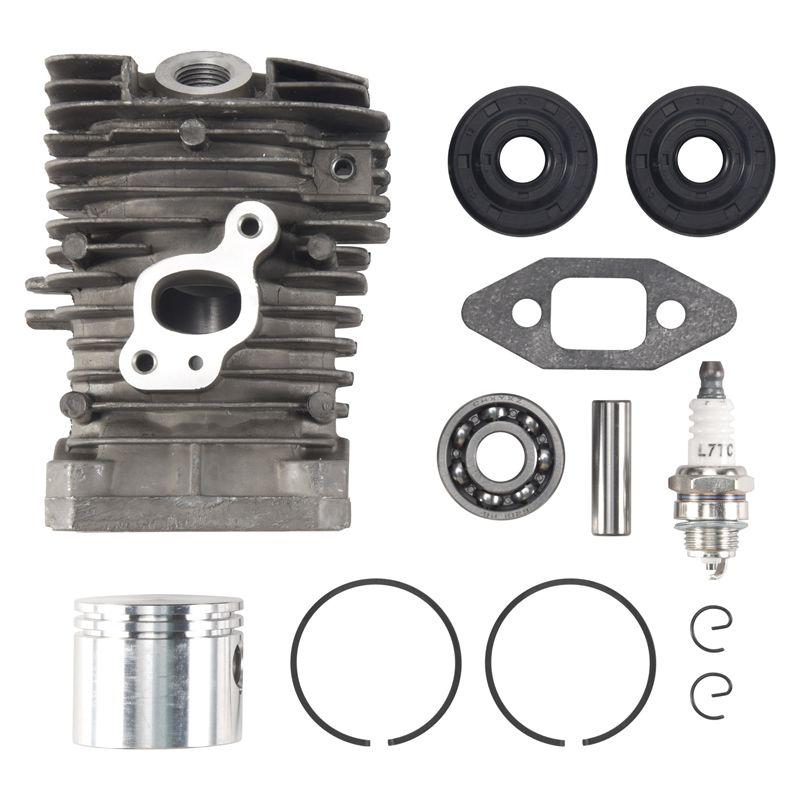 

ABUL-41.1Mm Chainsaw Cylinder And Gasket Piston Assy Spark Plug Grooved Ball Bearing Kit For Partner 350 Partner 351 срібний