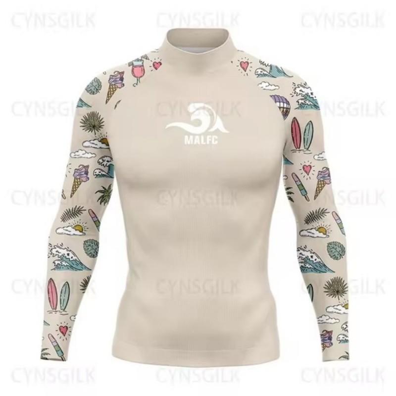 Rash Guard Bărbați UPF 50 cu Mânecă Lungă Tricou de Înot Surfing Scufundări Înot Sporturi Acvatice Uscare Rapidă Fibră de Bambus XL