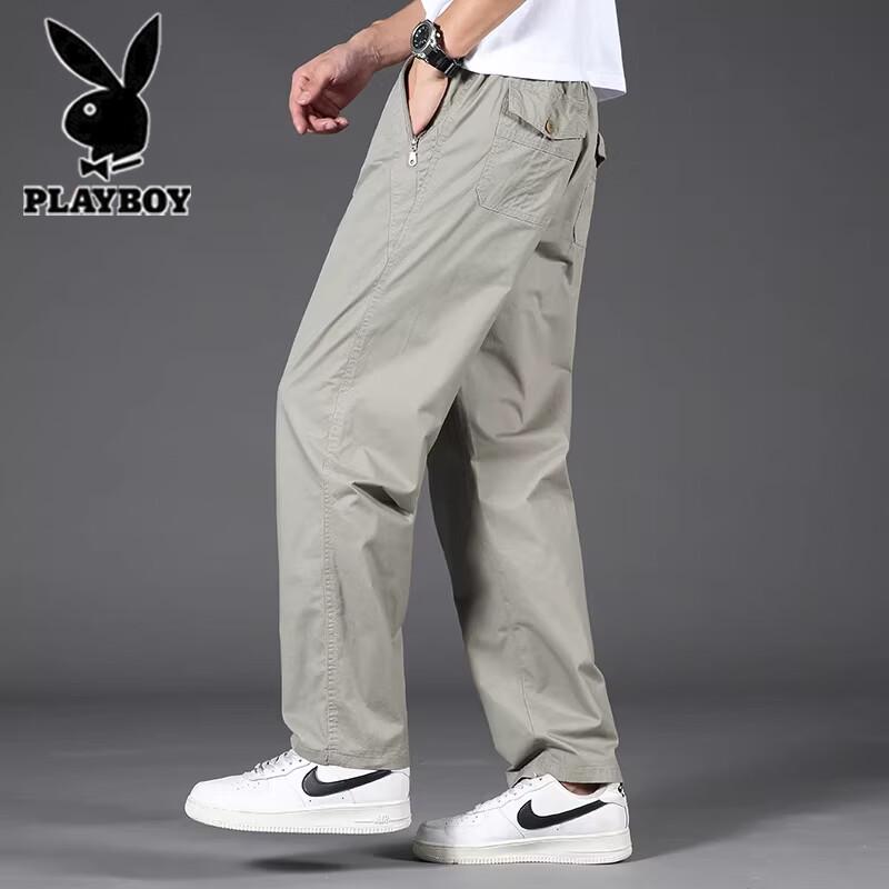 Playboy Men s Cotton Casual Straight Leg Pants 4XL
