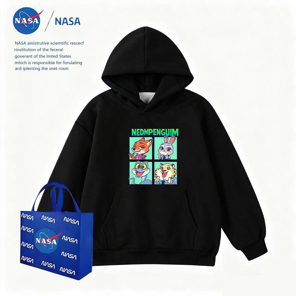 NASA Zootopia Kinder Kapuzenpullover: Süße Cartoon-Polizeibeamte Judy & Nick Jacke