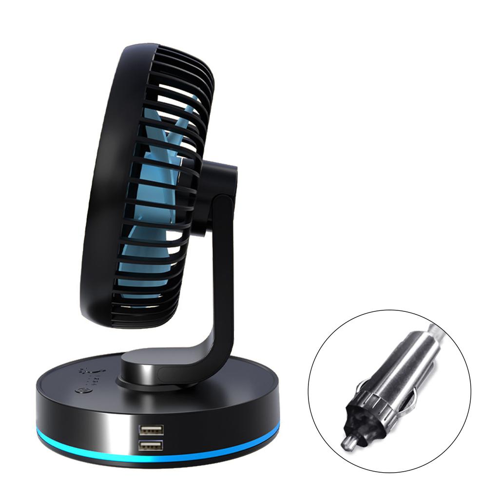 Electric Fan USB/Cigarette Lighter Plug Cooling Fan Foldable Air Circulator Fan for Car SUV Home 4 Gear Car Fan