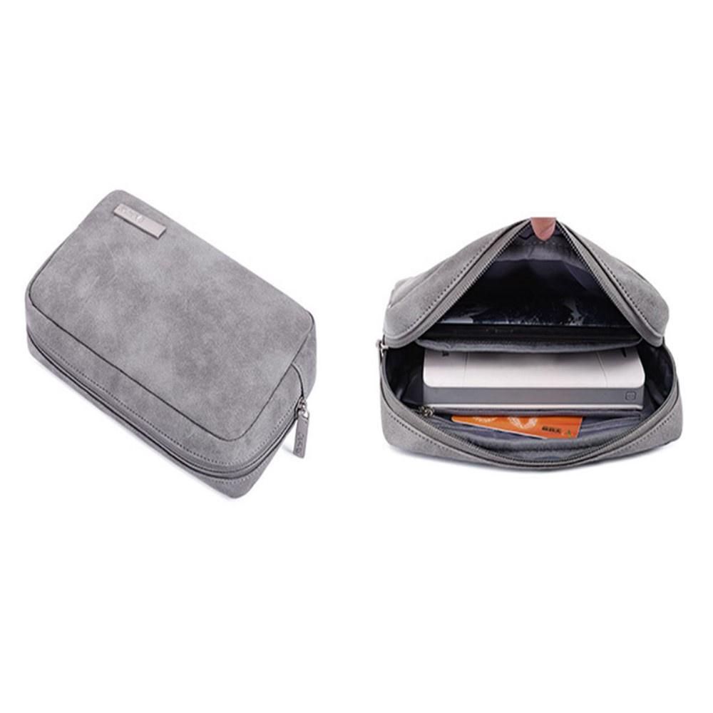13" Waterproof PU Leather Laptop Case with Additional Bag - Gray