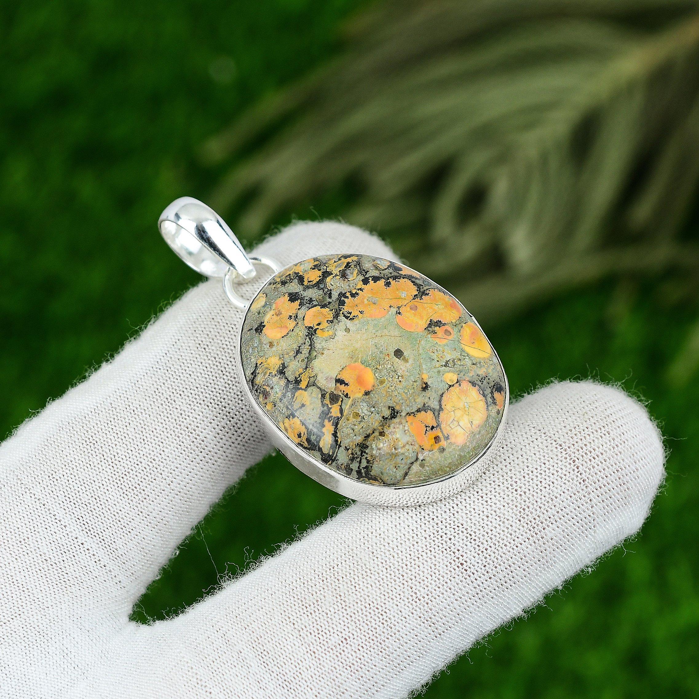 

День матери Сделка Стерлинговое серебро Малигано Яшма Драгоценный камень Безель Подвеска Ювелирные изделия