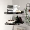 VidaXL Floating Corner Shelves 2 Pcs High Gloss Black 35x35x3.8cm MDF