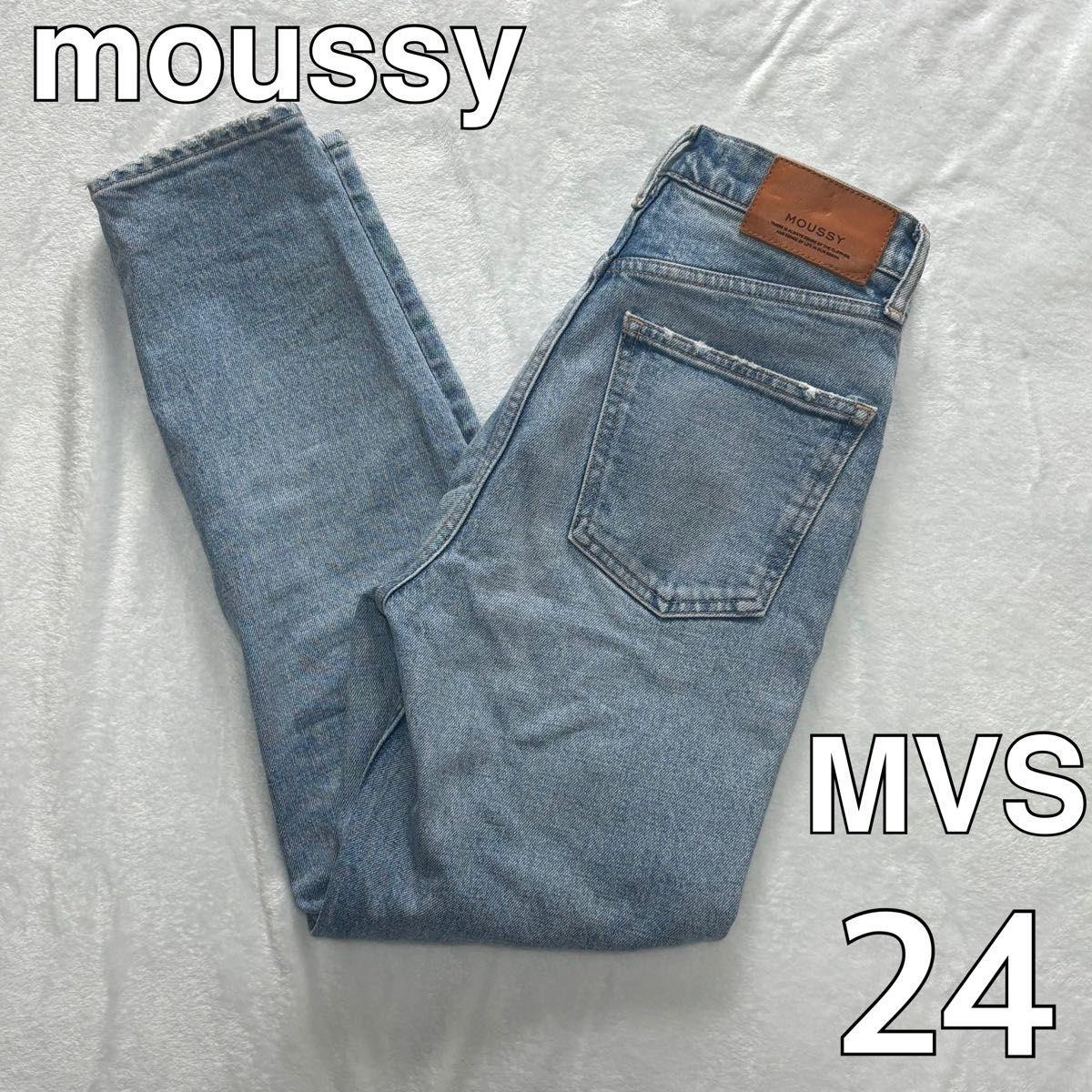 moussy mvs denim 24 blue straight moussy jeans high waist