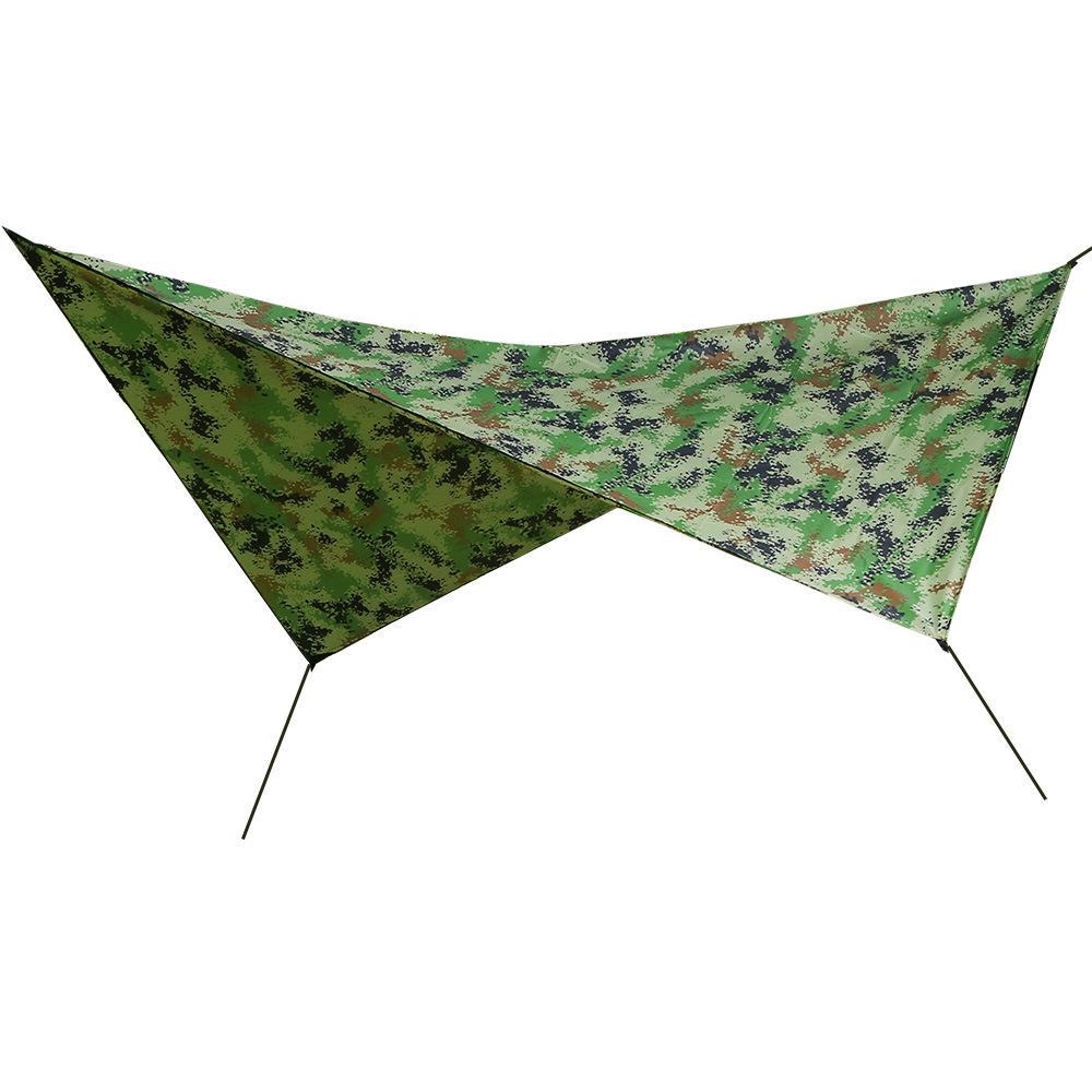 Camouflage Multifunctional Waterproof Sunshade Tent: Lightweight, Moisture-proof Awning & Beach Canopy Ground Sheet.