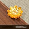 Double-Layer Antique Lotus Incense Burner for Tea Ceremony and Buddha Worship with Multi-Hole Sandalwood Stick Holder.