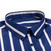 Men's Striped Lapel Collar Design Iron-Free Dress Shirts, Long Sleeve Stretchy Casual Button Up Shirt For Formal Occasions