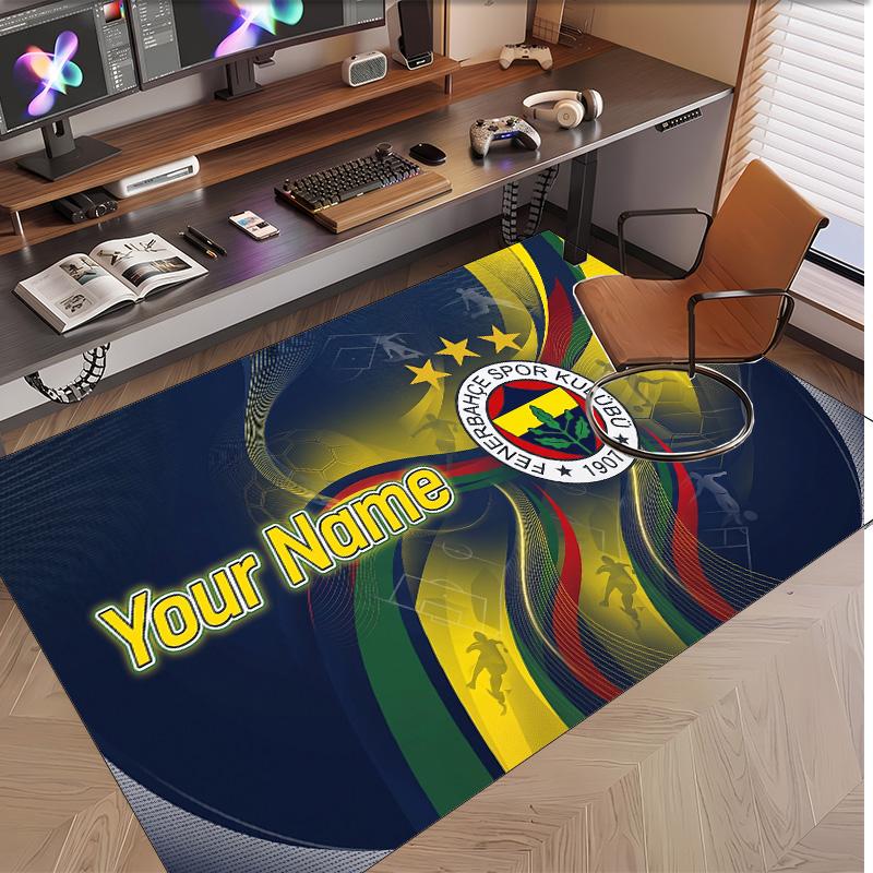 Personalized Crystal Velvet Carpet Fenerbahçe FC Pattern Non Slip Floor Rug