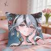 Wuthering Waves Camellya Cushion Cover Square Short Plush Pillow Case Living Room Sofa Home Decor Funda X