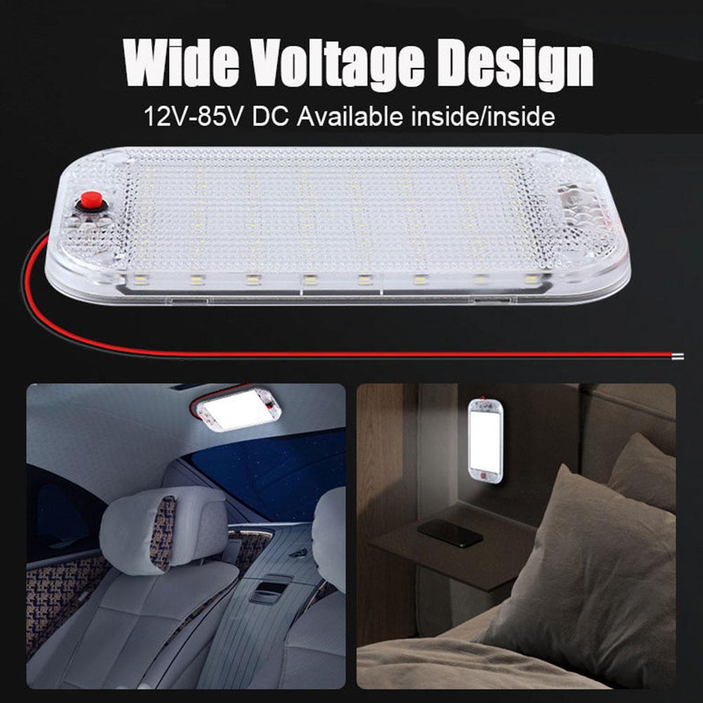 Universal Ceiling Light Bright Car Indoor Lamp With ON/OFF Switch 48/60LEDs Interior Dome Light For Box Trucks Campers Boats RVs