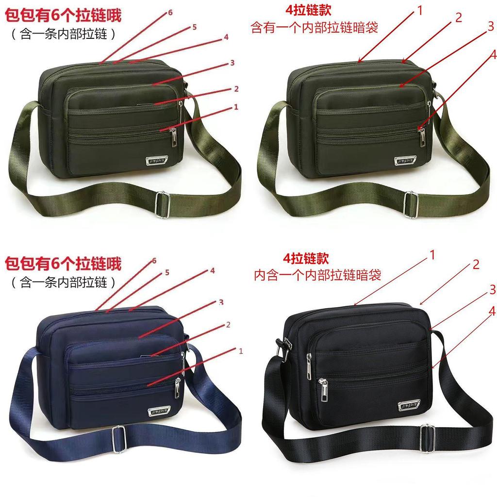 Classic Oxford Cloth Mens Crossbody Bag With Multiple Zipper Compartments For Business Travel