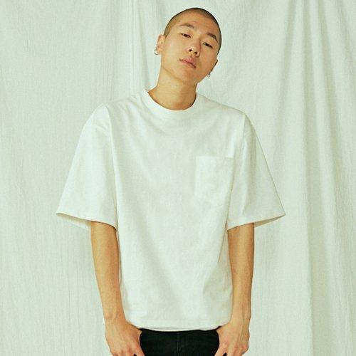Bledition Basic Pocket Oversized T-Shirt White White/L