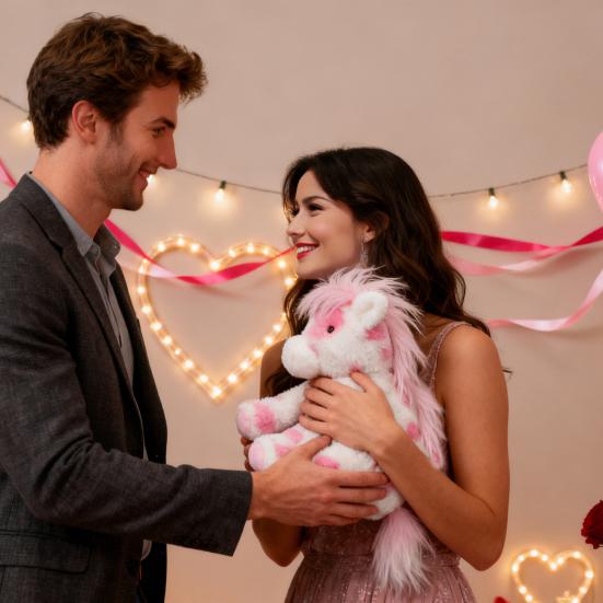 Little Pony Plush Toy Soft Fluffy Stuffed Animal with Big Bright Eyes Realistic Cute Pony Doll for Kids Adults