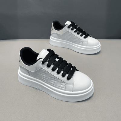 Men's Shoes Spring 2025 New Breathable Thick-soled Heightening Board Shoes Fashionable Versatile Sports and Leisure Shoes Men's White Shoes