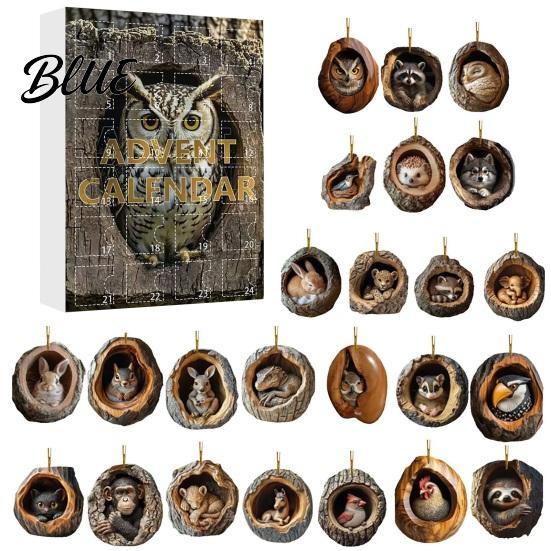 Christmas Stocking Stuffers Animal Tree Day Countdown Calendar 24 2026 Advent Box with Acrylic Decorative
