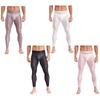 Leggings de Bolsillo Ultra Delgados con Bulto para Hombre, Medias Elásticas Sedosas de Hielo Transparentes, Cintura Elástica para Entrenamiento, Deportes, Gimnasio